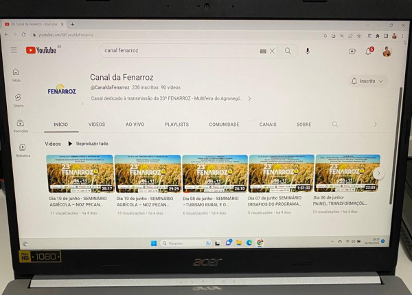 Fenarroz disponibiliza a programao tcnica dos seminrios e palestras atravs do Canal da Fenarroz no Youtube