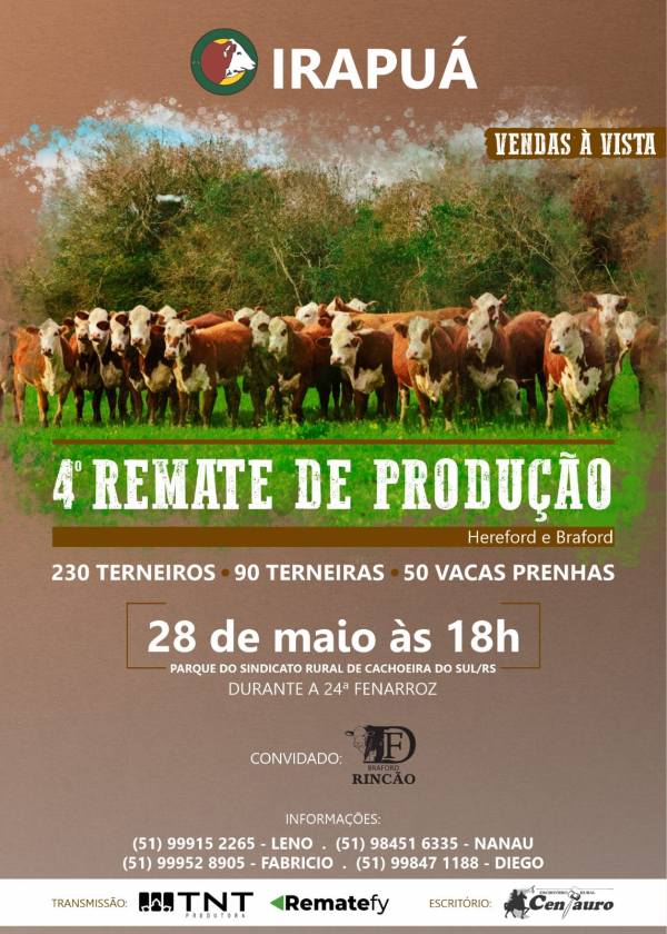 Fazenda Irapu promove remate durante a 24 Fenarroz 